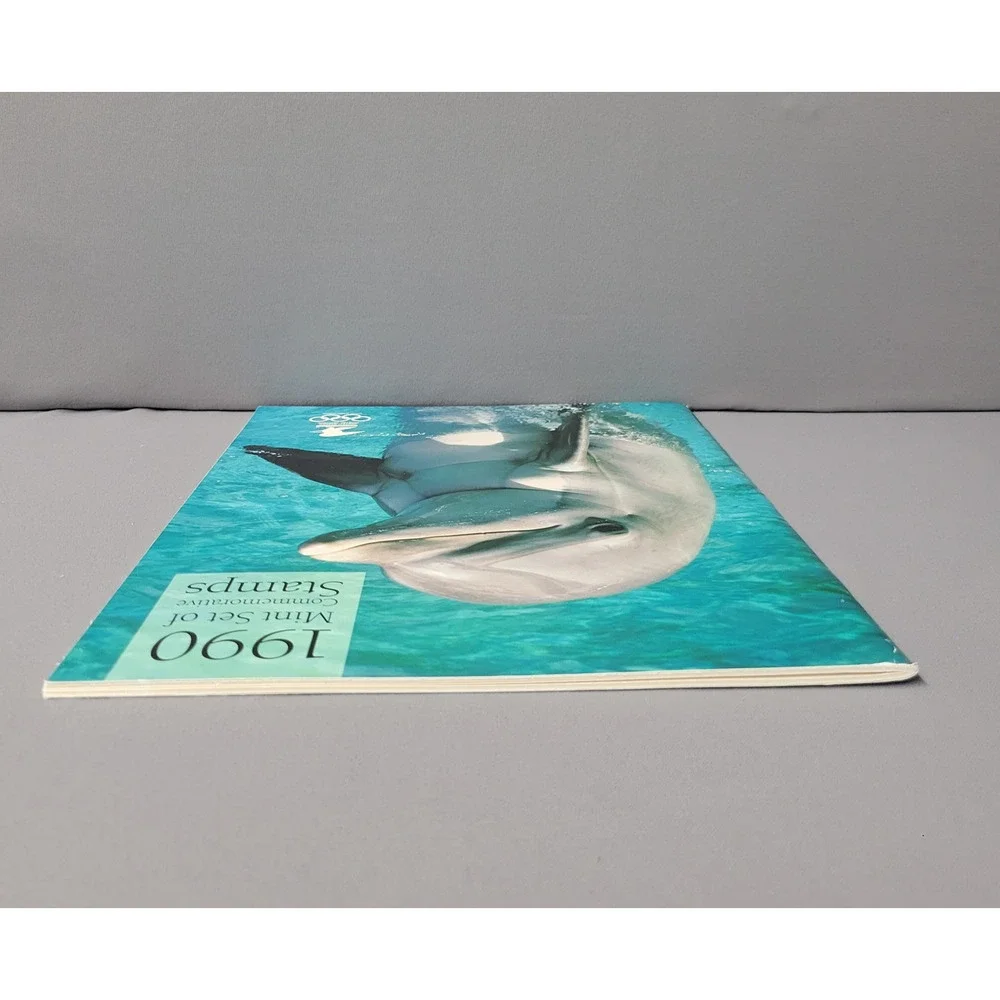 Vintage 1990 USPS Mint Set Commemorative Stamp Album Olympic Dolphin Booklet USA